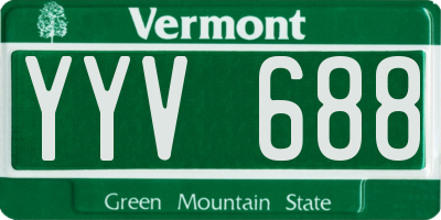 VT license plate YYV688