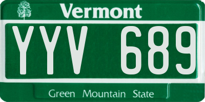 VT license plate YYV689