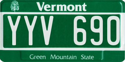 VT license plate YYV690