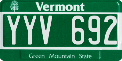 VT license plate YYV692
