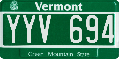 VT license plate YYV694