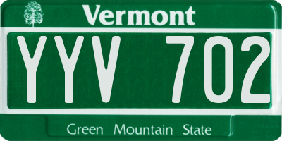 VT license plate YYV702