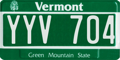 VT license plate YYV704