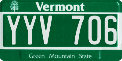 VT license plate YYV706