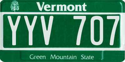 VT license plate YYV707