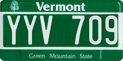 VT license plate YYV709
