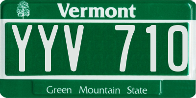 VT license plate YYV710