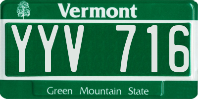 VT license plate YYV716