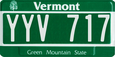 VT license plate YYV717