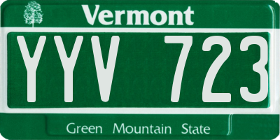 VT license plate YYV723