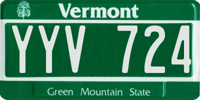 VT license plate YYV724