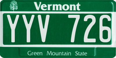 VT license plate YYV726