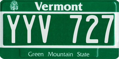 VT license plate YYV727