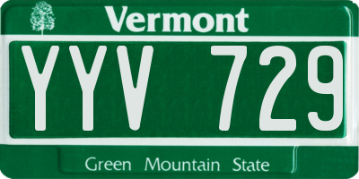 VT license plate YYV729