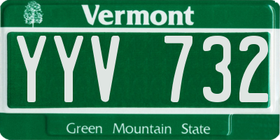 VT license plate YYV732