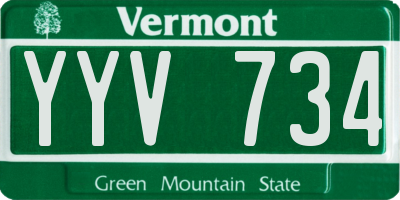 VT license plate YYV734