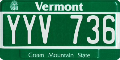 VT license plate YYV736