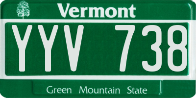 VT license plate YYV738
