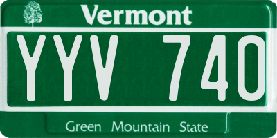 VT license plate YYV740