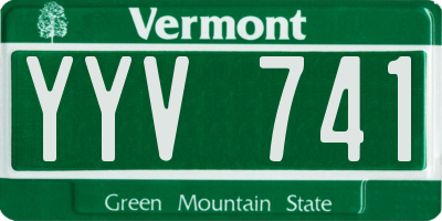 VT license plate YYV741