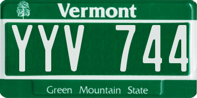 VT license plate YYV744