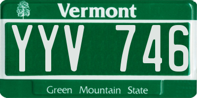 VT license plate YYV746