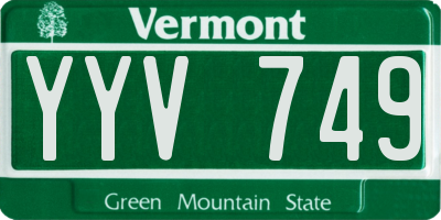 VT license plate YYV749