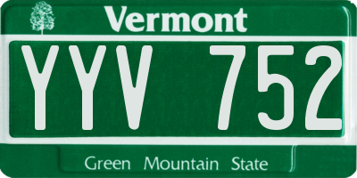 VT license plate YYV752