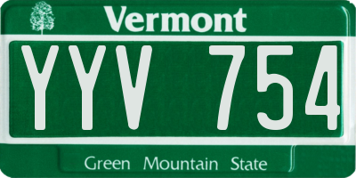 VT license plate YYV754