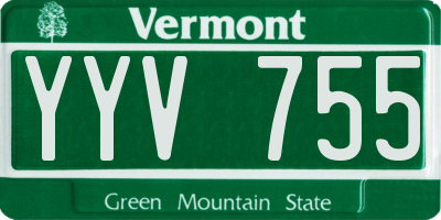 VT license plate YYV755