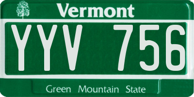 VT license plate YYV756