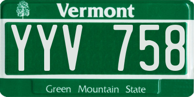 VT license plate YYV758