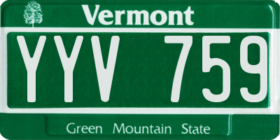 VT license plate YYV759