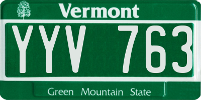 VT license plate YYV763