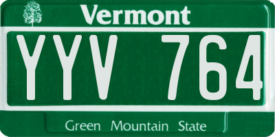 VT license plate YYV764