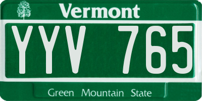 VT license plate YYV765
