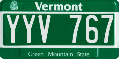 VT license plate YYV767