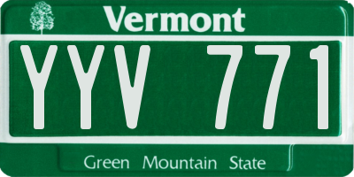VT license plate YYV771