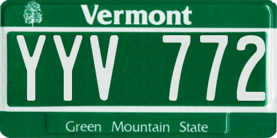 VT license plate YYV772