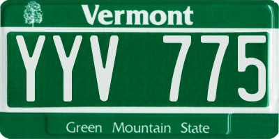 VT license plate YYV775