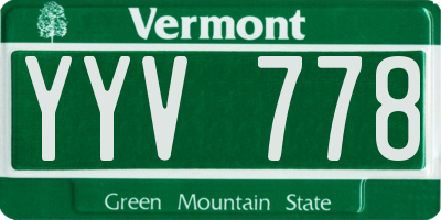 VT license plate YYV778
