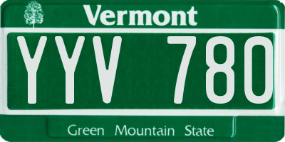 VT license plate YYV780