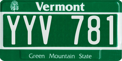 VT license plate YYV781