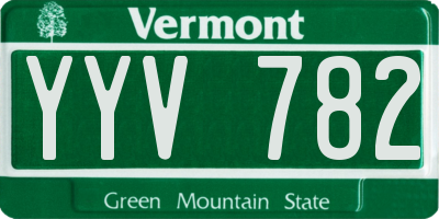 VT license plate YYV782