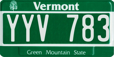 VT license plate YYV783