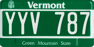 VT license plate YYV787