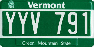 VT license plate YYV791