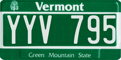 VT license plate YYV795