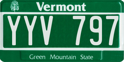 VT license plate YYV797