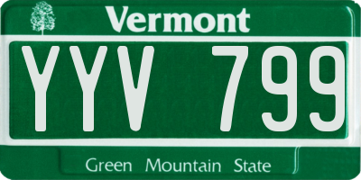 VT license plate YYV799